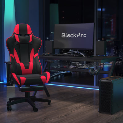 Charlie Gaming Desk and Ergonomic Gaming Chair Set with Footrest , Detachable Pillow and Headrest - View 2