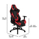 Gaming Desk & Ergonomic Gaming Chair with Footrest & Detachable Pillow Headrest