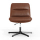 Cognac LeatherSoft/Black Frame |#| Commercial Wide Mid-Back Padded LeatherSoft Swivel Office Chair in Cognac/Black