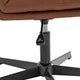 Cognac LeatherSoft/Black Frame |#| Commercial Wide Mid-Back Padded LeatherSoft Swivel Office Chair in Cognac/Black