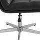 Black LeatherSoft/Chrome Frame |#| Commercial Wide Mid-Back Padded LeatherSoft Swivel Office Chair in Black/Chrome