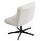 Cream Faux Shearling/Black Frame |#| Commercial Wide Mid-Back Padded Faux Shearling Swivel Office Chair in Cream/Blk