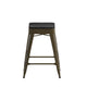 Black Resin Wood Seat/Gun Metal Frame |#| All-Weather GN Commercial Backless Counter Stools-Black Poly Seat-4 PK