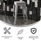 Gray Resin Wood Seat/Silver Frame |#| All-Weather Silver Commercial Backless Bar Stools-Gray Poly Seat-4 PK