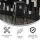 Black Resin Wood Seat/Black Frame |#| All-Weather Black Commercial Backless Bar Stools-Black Poly Seat-4 PK