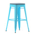 Cierra Set of 4 Commercial Grade 30" High Backless Metal Indoor Bar Height Stools with All-Weather Poly Resin Seats