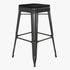 Cierra Set of 4 Commercial Grade 30" High Backless Metal Indoor Bar Height Stools with All-Weather Poly Resin Seats