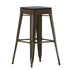 Cierra Set of 4 Commercial Grade 30" High Backless Metal Indoor Bar Height Stools with All-Weather Poly Resin Seats