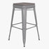 Cierra Set of 4 Commercial Grade 30" High Backless Metal Indoor Bar Height Stools with All-Weather Poly Resin Seats