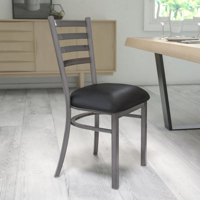 Clear Coated Ladder Back Metal Restaurant Chair - View 2