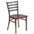 Clear Coated Ladder Back Metal Restaurant Chair