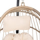 Natural |#| Foldable Hanging Egg Chair with Included C-Stand and Cream Cushions - Natural