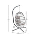 Gray |#| Foldable Hanging Egg Chair with Included C-Stand and Gray Cushions - Gray