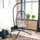 Gray |#| Foldable Hanging Egg Chair with Included C-Stand and Gray Cushions - Gray