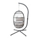 Gray |#| Foldable Hanging Egg Chair with Included C-Stand and Gray Cushions - Gray