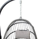 Gray |#| Foldable Hanging Egg Chair with Included C-Stand and Gray Cushions - Gray