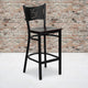 Mahogany Wood Seat/Black Metal Frame |#| Black Coffee Back Metal Restaurant Barstool with Mahogany Wood Seat