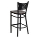 Mahogany Wood Seat/Black Metal Frame |#| Black Coffee Back Metal Restaurant Barstool with Mahogany Wood Seat