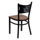 Cherry Wood Seat/Black Metal Frame |#| Black Coffee Back Metal Restaurant Chair with Cherry Wood Seat