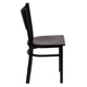 Mahogany Wood Seat/Black Metal Frame |#| Black Coffee Back Metal Restaurant Chair with Mahogany Wood Seat