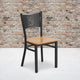 Natural Wood Seat/Black Metal Frame |#| Black Coffee Back Metal Restaurant Chair with Natural Wood Seat