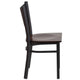 Walnut Wood Seat/Black Metal Frame |#| Black Coffee Back Metal Restaurant Chair with Walnut Wood Seat