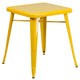 Yellow |#| 23.75inch Square Yellow Metal Indoor-Outdoor Table