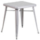 Silver |#| 23.75inch Square Silver Metal Indoor-Outdoor Table