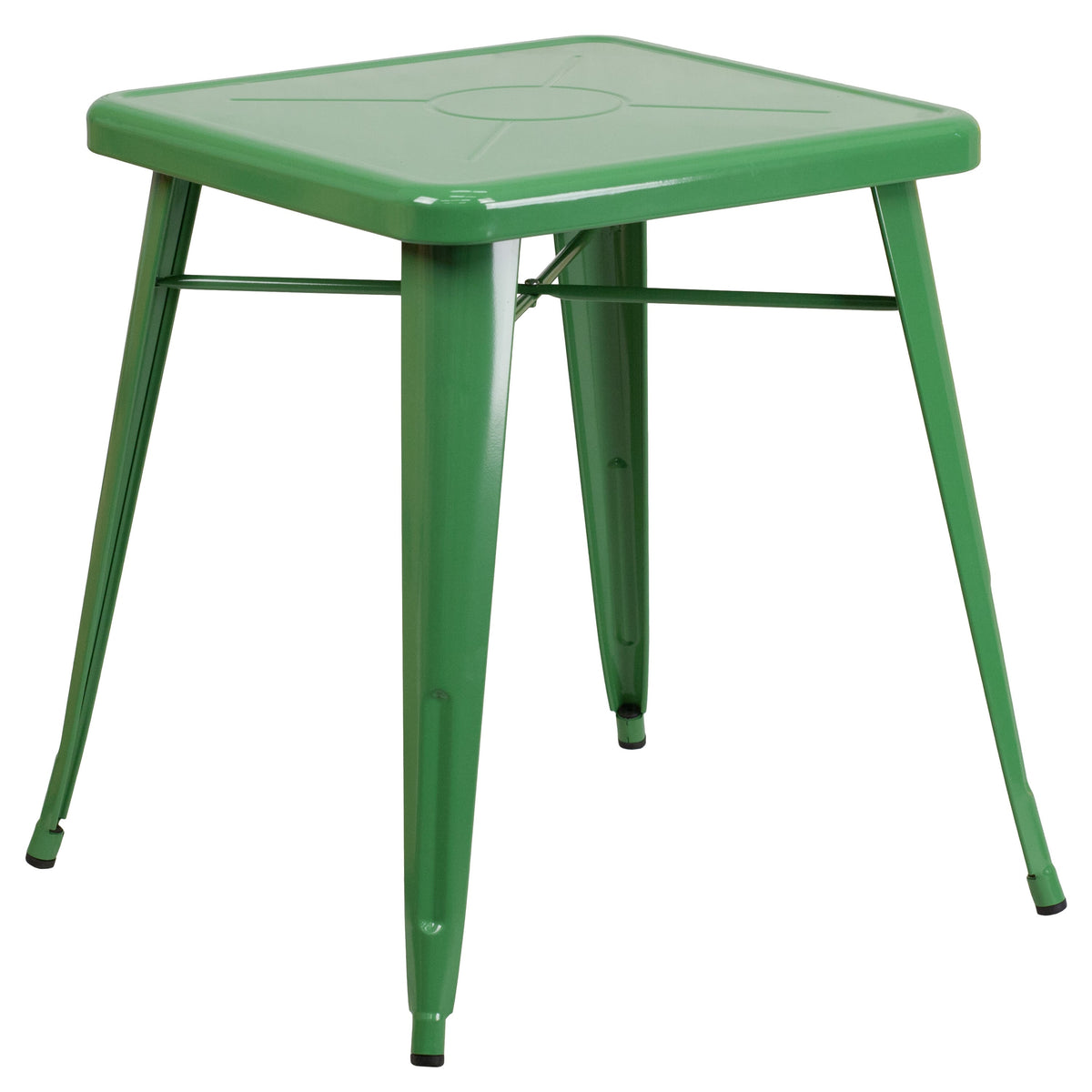 Green |#| 23.75inch Square Green Metal Indoor-Outdoor Table - Garden Table - Event Furniture