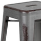 Silver Gray |#| 24inchH Backless Distressed Silver Gray Metal Indoor-Outdoor Counter Dining Stool