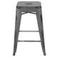 Silver Gray |#| 24inchH Backless Distressed Silver Gray Metal Indoor-Outdoor Counter Dining Stool