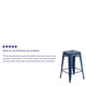 Antique Blue |#| 24inch High Backless Distressed Blue Metal Indoor-Outdoor Counter Height Stool