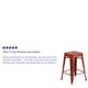 Kelly Red |#| 24inch High Backless Distressed Kelly Red Metal Indoor-Outdoor Counter Height Stool