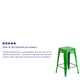 Green |#| 24inch High Backless Distressed Green Metal Indoor-Outdoor Counter Height Stool