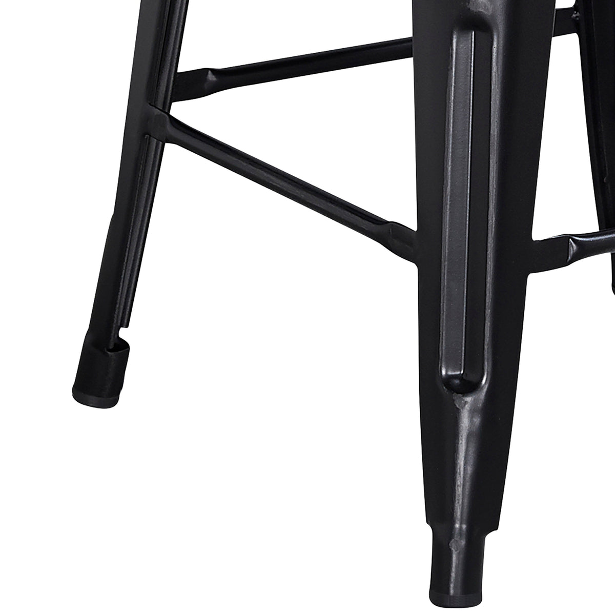 Black |#| 24inch High Backless Distressed Black Metal Indoor-Outdoor Counter Height Stool