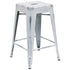 Commercial Grade 24" High Backless Distressed Metal Indoor-Outdoor Counter Height Stool