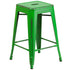 Commercial Grade 24" High Backless Distressed Metal Indoor-Outdoor Counter Height Stool