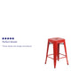 Red |#| Commercial Grade 24inchH Backless Red Metal Indoor-Outdoor Counter Height Stool