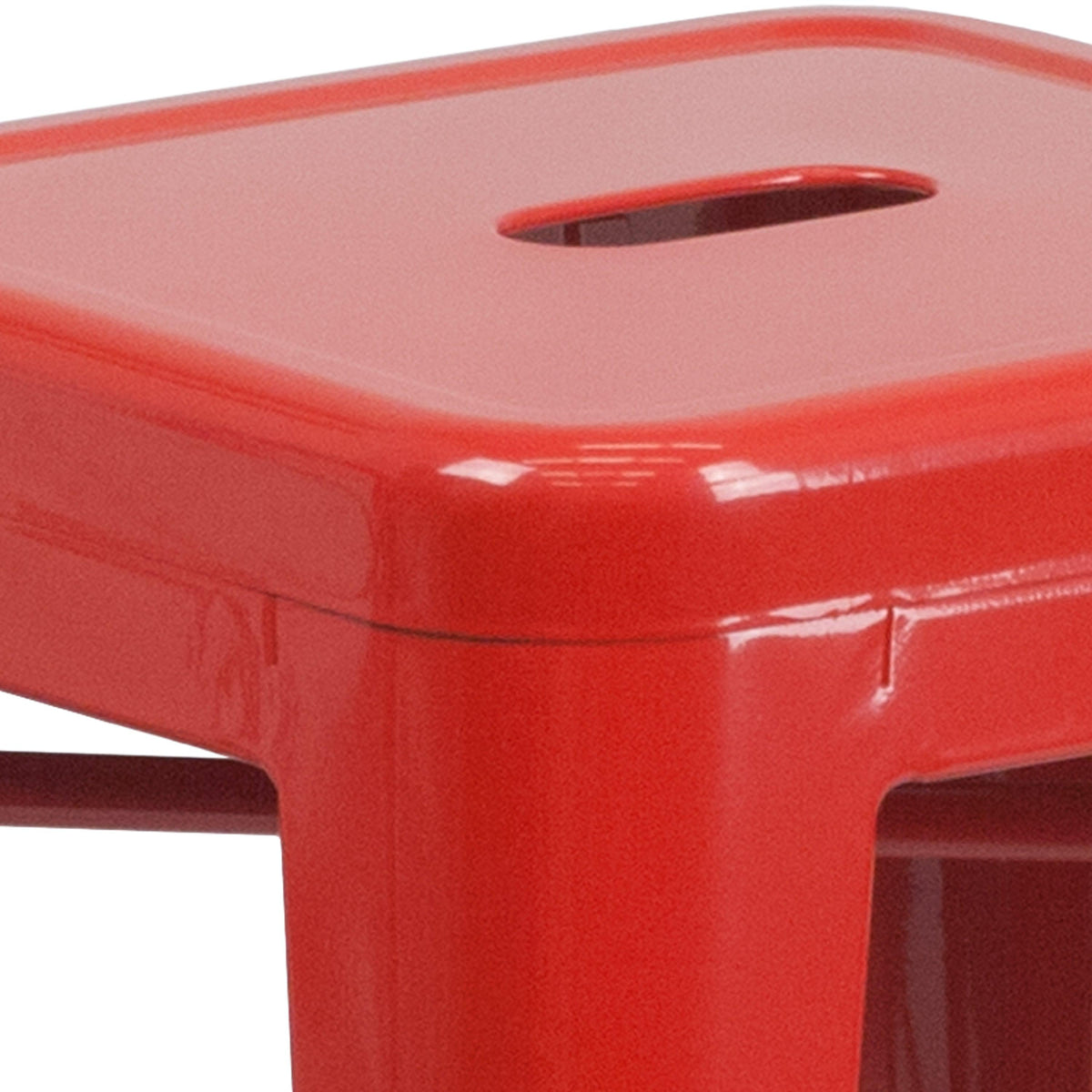 Red |#| Commercial Grade 24inchH Backless Red Metal Indoor-Outdoor Counter Height Stool