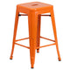 Orange |#| Commercial Grade 24inchH Backless Orange Metal Indoor-Outdoor Counter Height Stool