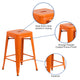 Orange |#| Commercial Grade 24inchH Backless Orange Metal Indoor-Outdoor Counter Height Stool