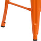 Orange |#| Commercial Grade 24inchH Backless Orange Metal Indoor-Outdoor Counter Height Stool