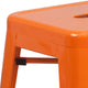Orange |#| Commercial Grade 24inchH Backless Orange Metal Indoor-Outdoor Counter Height Stool