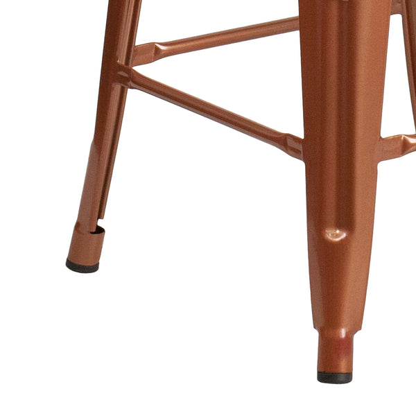 Copper |#| 24inch High Backless Copper Indoor-Outdoor Counter Height Stool