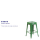 Green |#| Commercial Grade 24inchH Backless Green Metal Indoor-Outdoor Counter Height Stool