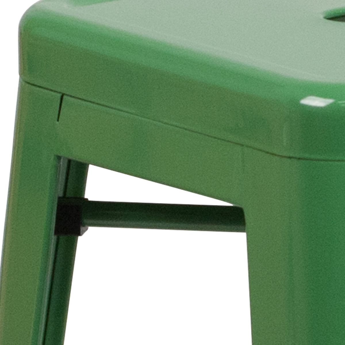 Green |#| Commercial Grade 24inchH Backless Green Metal Indoor-Outdoor Counter Height Stool