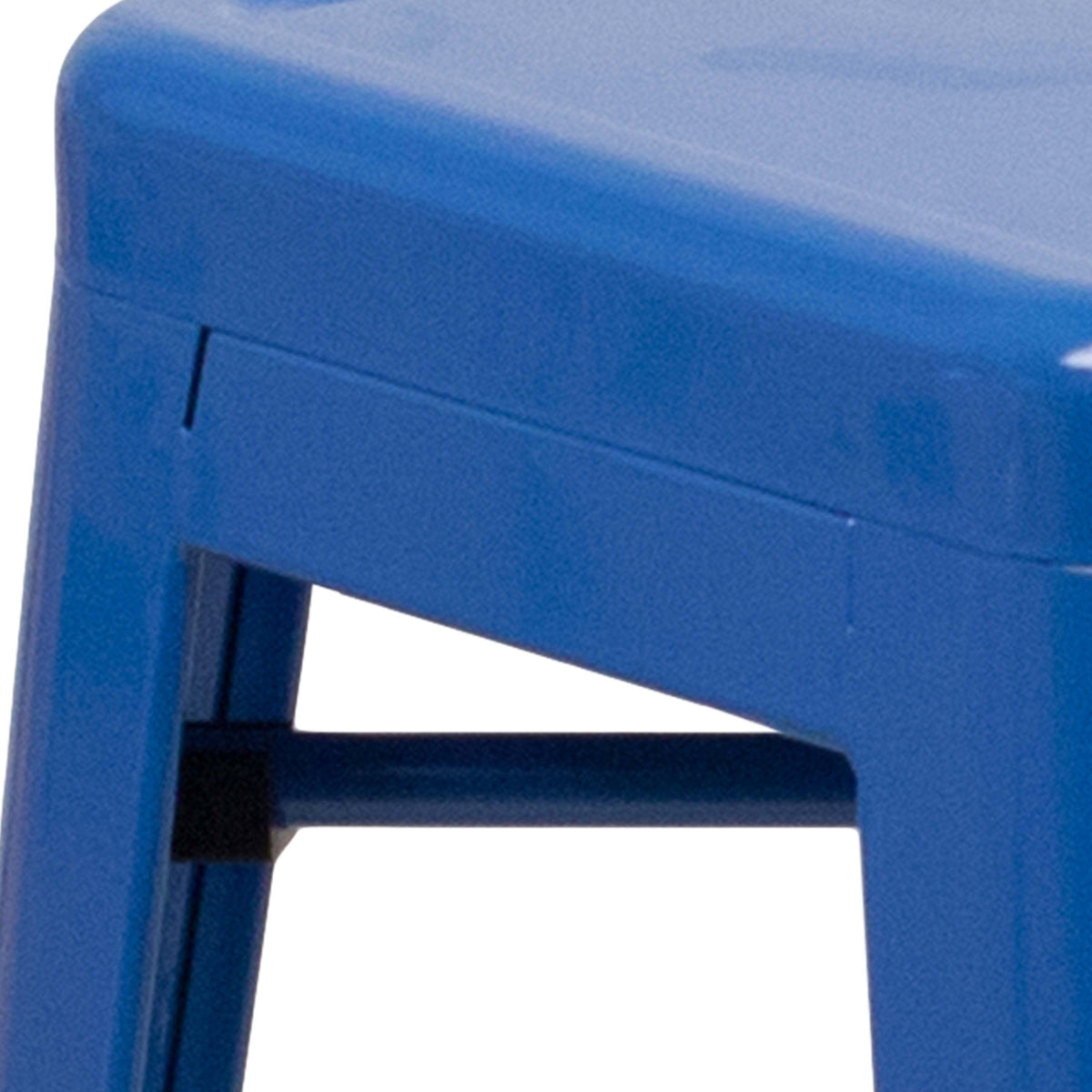 Blue |#| Commercial Grade 24inchH Backless Blue Metal Indoor-Outdoor Counter Height Stool