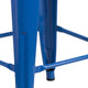 Blue |#| Commercial Grade 24inchH Backless Blue Metal Indoor-Outdoor Counter Height Stool