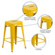 Yellow |#| Commercial Grade 24inchH Backless Yellow Metal Indoor-Outdoor Counter Height Stool