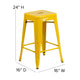 Yellow |#| Commercial Grade 24inchH Backless Yellow Metal Indoor-Outdoor Counter Height Stool